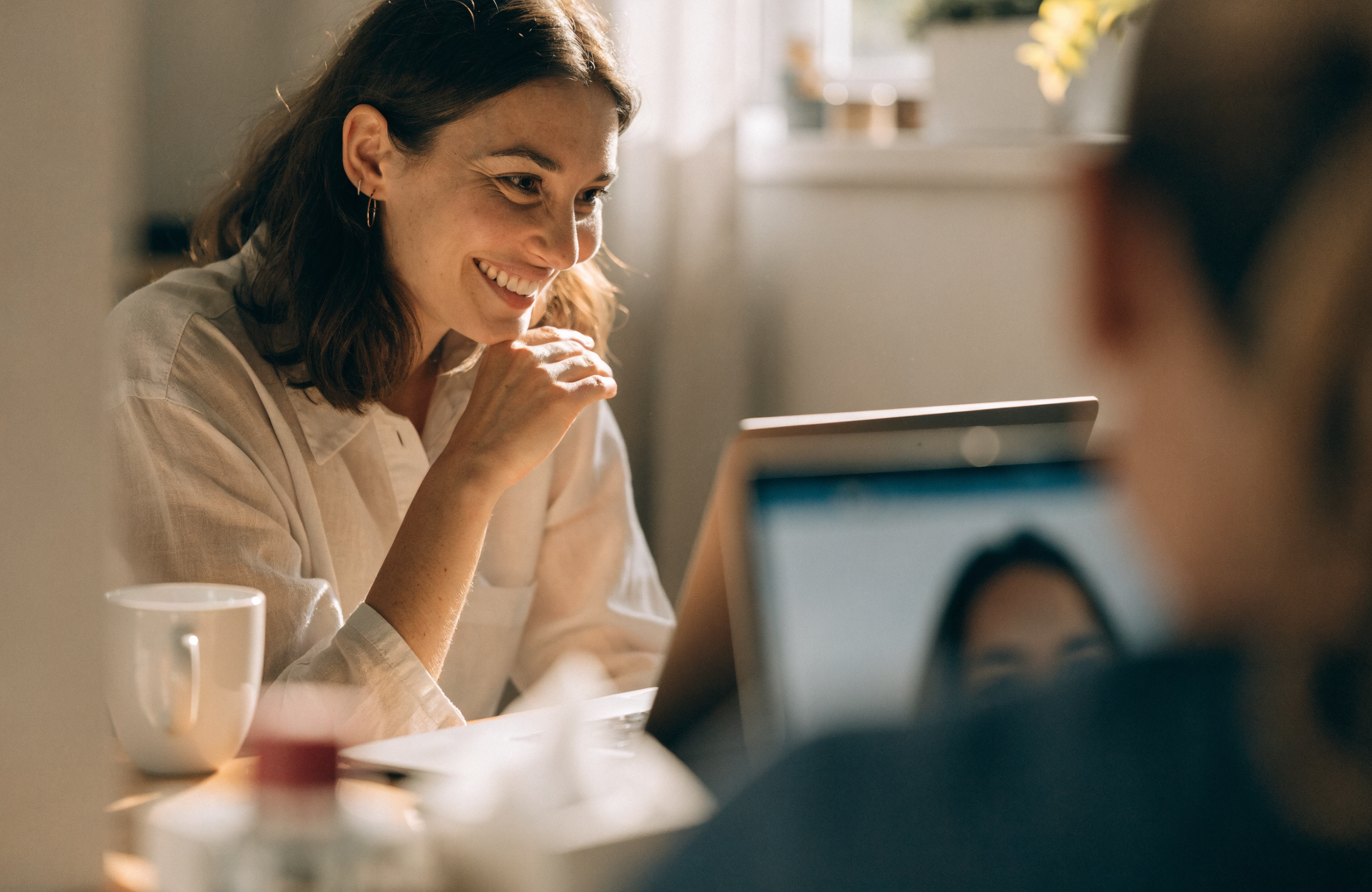 An independent consultant on a video call